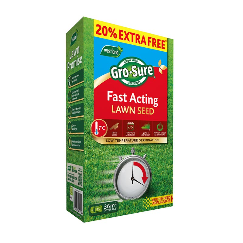 Westland Gro-Sure Fast Acting Lawn Seed 30m sq. + 20% image 0