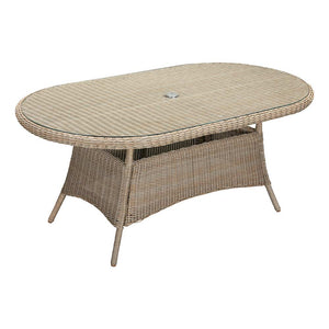 Orchard Life Bramley 6 Seat Outdoor Dining Set in Oatmeal Weave with Parasol image 10