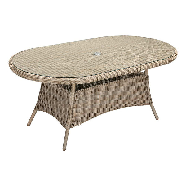 Orchard Life Bramley 6 Seat Outdoor Dining Set in Oatmeal Weave with Parasol image 10