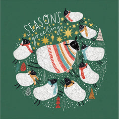 Woodmansterne Sheep Jumping Christmas Card image 0