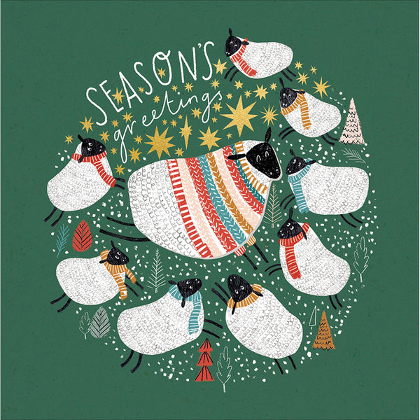 Woodmansterne Sheep Jumping Christmas Card image 0