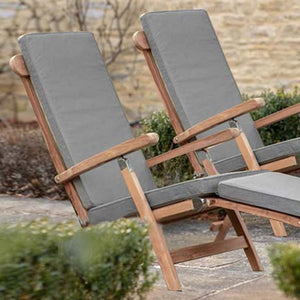 Bramblecrest Richmond Wooden Steamer Set with Taupe Cushions (2 Seats) image 1