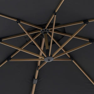 Bramblecrest Chichester 3m Round Cantilever Wood Effect Parasol in Grey with Granite Base &amp; Cover image 2