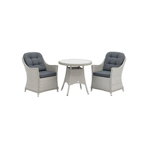 Bramblecrest Wentworth Bistro Set in Pewter Rattan image 3