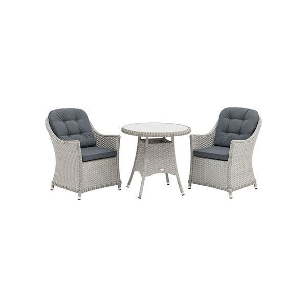 Bramblecrest Wentworth Bistro Set in Pewter Rattan image 3