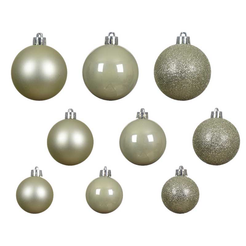 Decoris Shatterproof Baubles in White Mint (Pack of 30) image 0