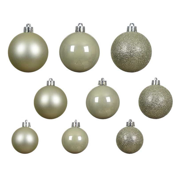 Decoris Shatterproof Baubles in White Mint (Pack of 30) image 1