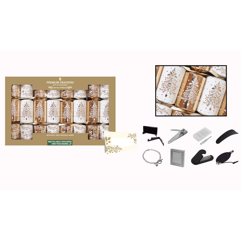 Harvey & Mason 8 Premium Gold Tree Crackers image 0