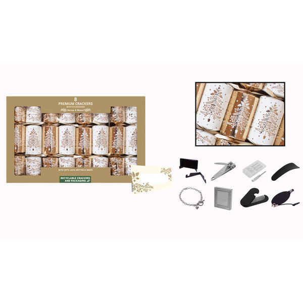 Harvey & Mason 8 Premium Gold Tree Crackers image 0
