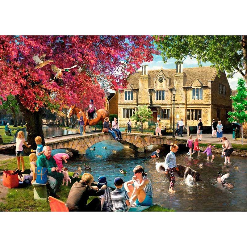 House of Puzzles Picnic By The River 1000 Piece Jigsaw Puzzle image 0