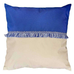 Decoris Sand &amp; Sea Blue Fringe Square Scatter Cushion, 45 x 45cm image 0
