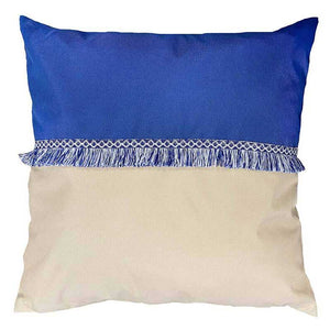 Decoris Sand &amp; Sea Blue Fringe Square Scatter Cushion, 45 x 45cm image 0