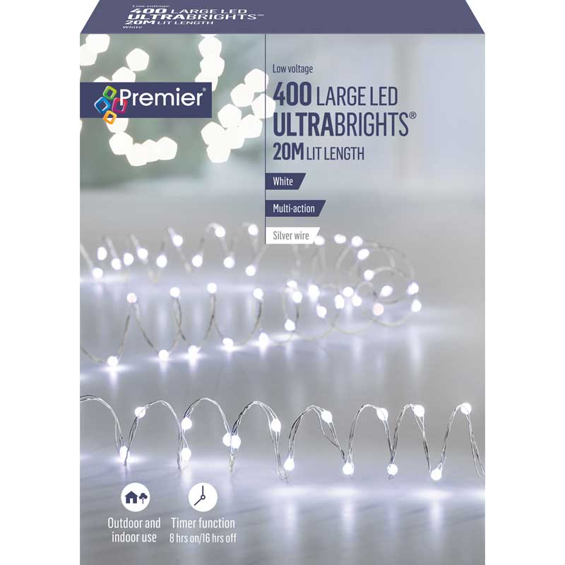 Premier 400 Multi-Action Large LED ULTRABRIGHTS with Timer - White image 0