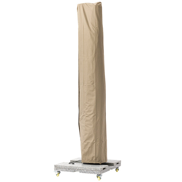 Bramblecrest Worcester 4 x 3m Rectangular Cantilever Parasol in Sand with LED, Granite Base & Cover image 9
