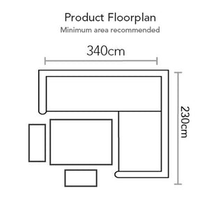 Supremo Melbury Rectangular L-Shaped Corner Modular Outdoor Sofa Set in Taupe image 5