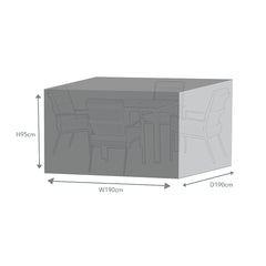 Supremo TEX 4 Seat Square Dining Set Furniture Cover image 0