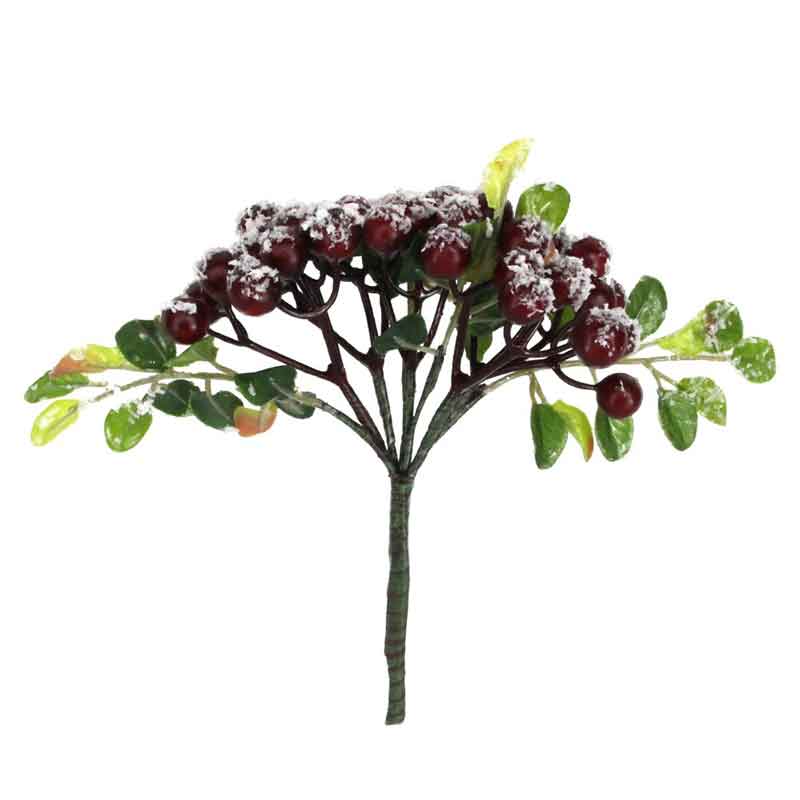 Gisela Graham Snowy Red Berry with Leaves Pick image 0
