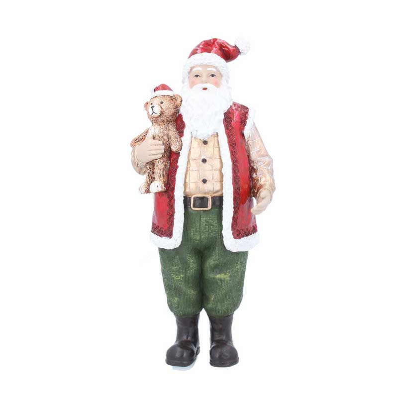 Gisela Graham Resin Santa with Short Coat image 0