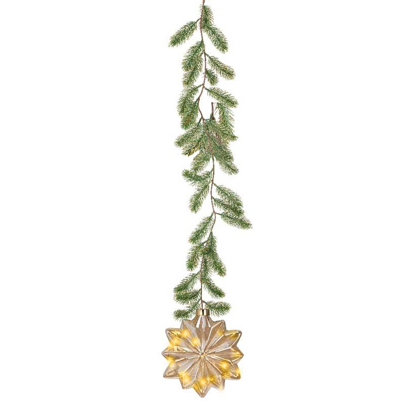 Lumineo Micro LED Hanging Amber Flower with Faux Foliage image 0
