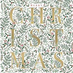 Woodmansterne Luxury Foiled Christmas Cards - Merry & Bright (Pack of 8) image 0