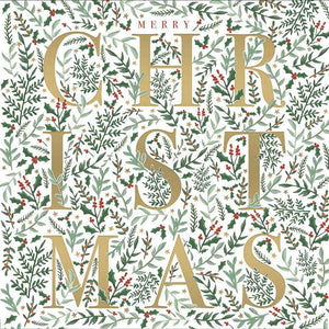 Woodmansterne Luxury Foiled Christmas Cards - Merry & Bright (Pack of 8) image 0