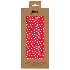 Glick Red Stars Luxury Tissue Paper (Pack of 4) image 0