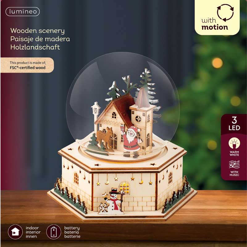 Lumineo LED Plywood Globe image 0