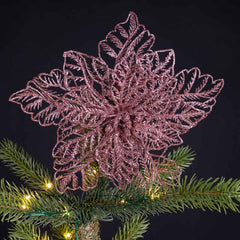 Everlands Pink Glitter Poinsettia Clip image 0