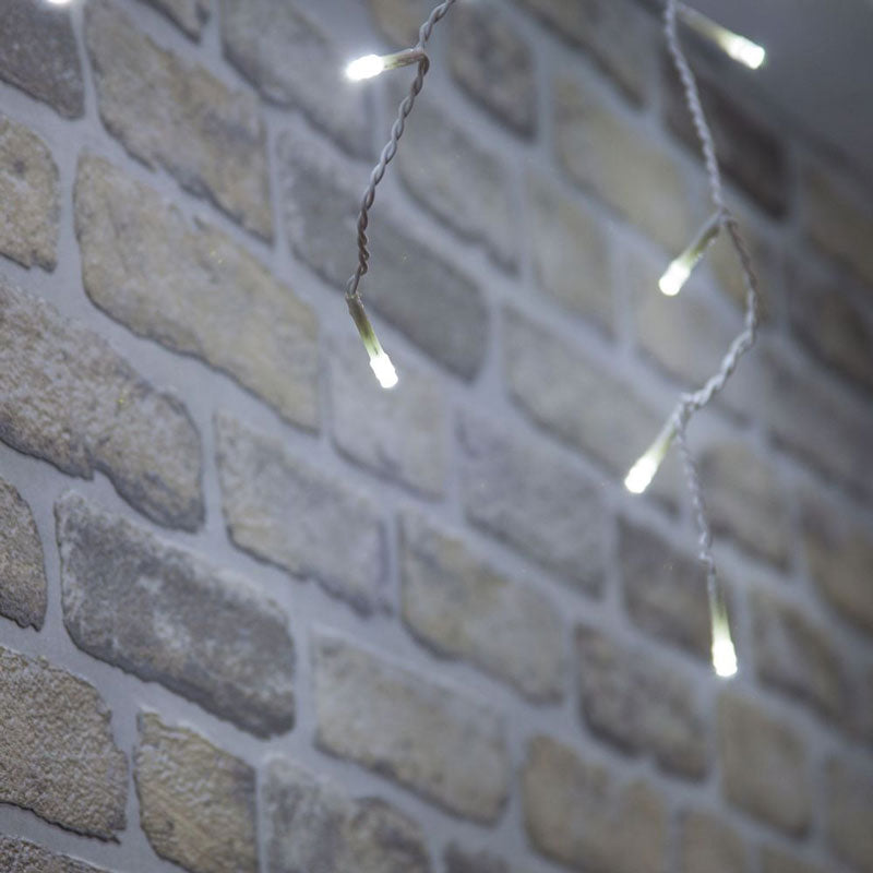 SnowTime 100 Connectable LED Twinkling Icicle Lights - Ice White image 0