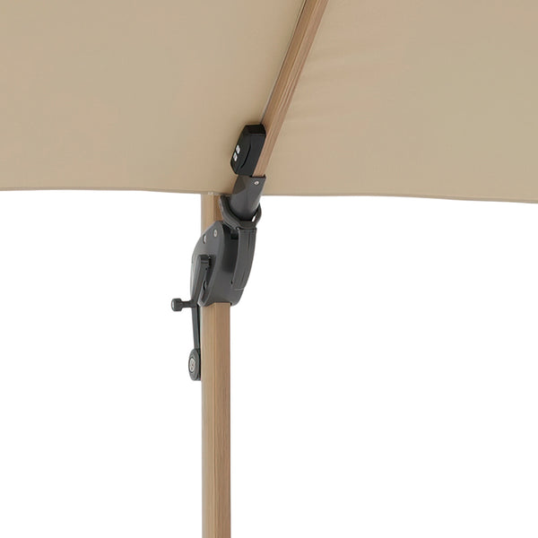Bramblecrest Truro 3 x 3 m Square Cantilever Wood Effect Parasol in Sand with LED, Granite Base &amp; Cover image 5