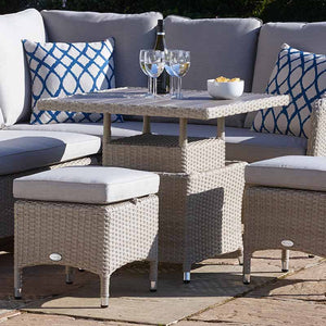 Bramblecrest Tetbury Mini Corner Sofa Set in Nutmeg with Dual Height Table &amp; 2 Stools image 2