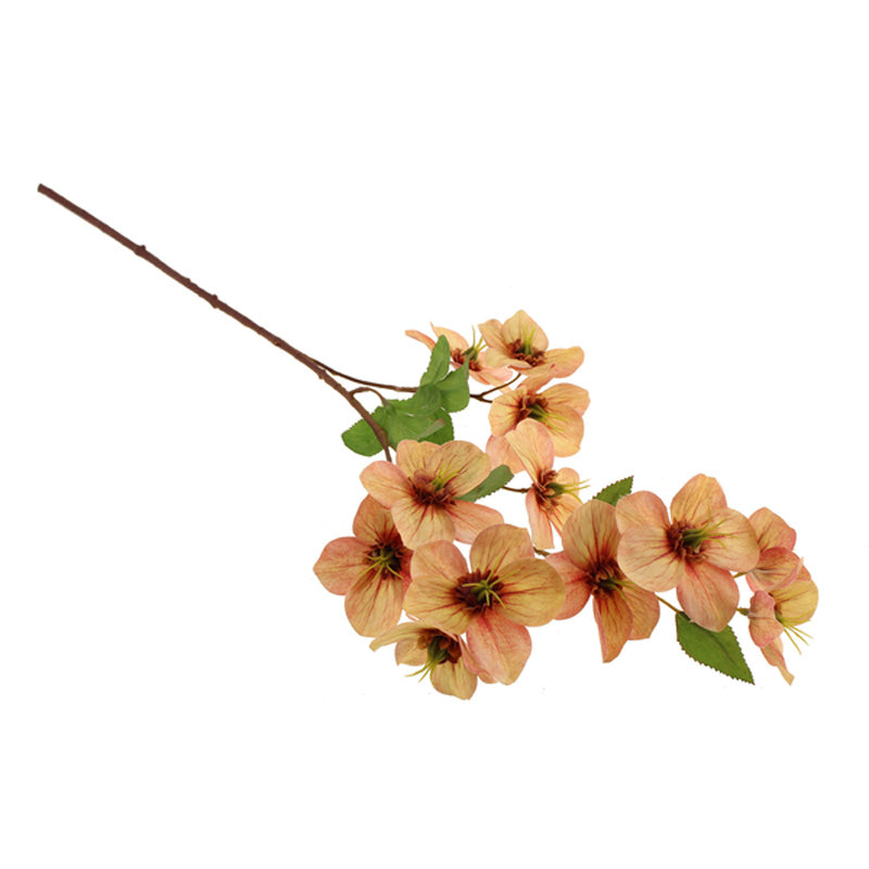 SageDecor Peach Christmas Rose Stem (70cm) image 0