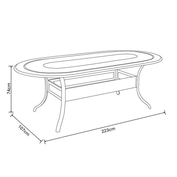Hartman Amalfi 6 Seat Outdoor Dining Set in Bronze with Oval Table, 3m Parasol &amp; 15kg Base image 9