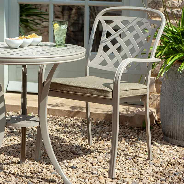 Hartman Berkeley Garden Bistro Set in Maize with Wheatgrass Cushions image 3