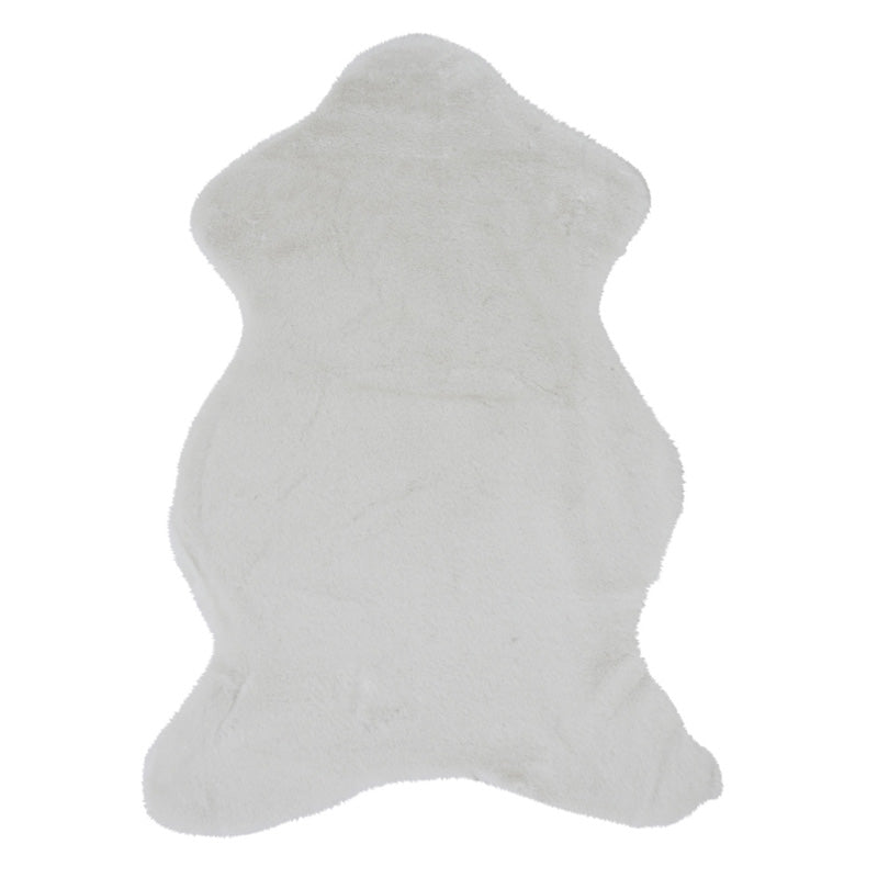 White Polyester Fluffy Rug image 0