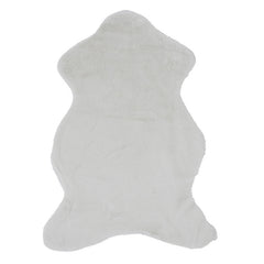 White Polyester Fluffy Rug image 0