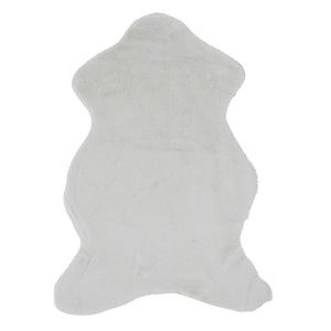 White Polyester Fluffy Rug image 0