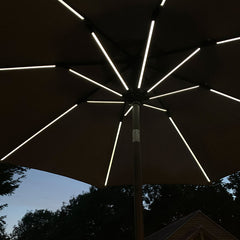 Sturdi 2.7m Aluminium Round Crank Parasol with LEDs, Grey image 0