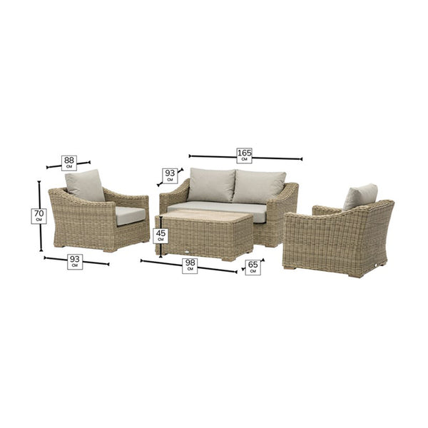 Bramblecrest Fairford 2-Seat Sofa Lounge Set in Walnut Rattan image 5