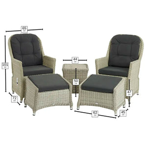Bramblecrest Monterey 2 Seat Recliner Set in Dove Grey Rattan image 7