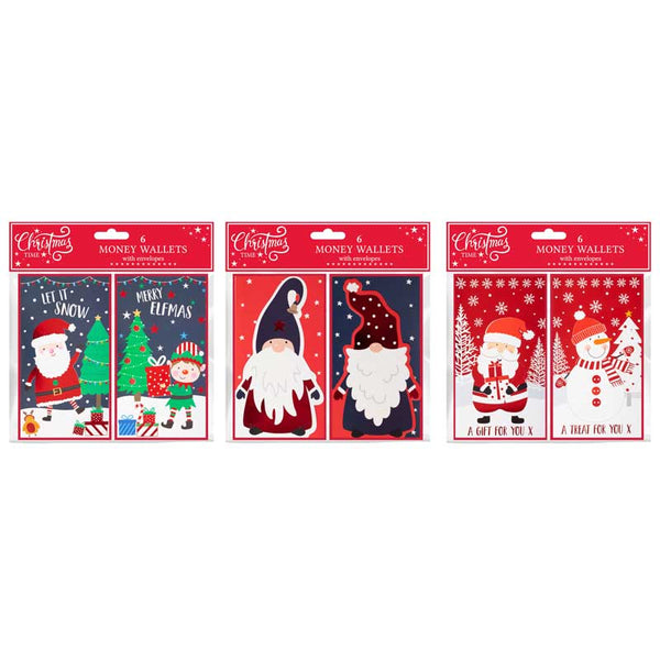 Christmas Time Money Wallets - Pack of 6 (Assorted Designs) image 0