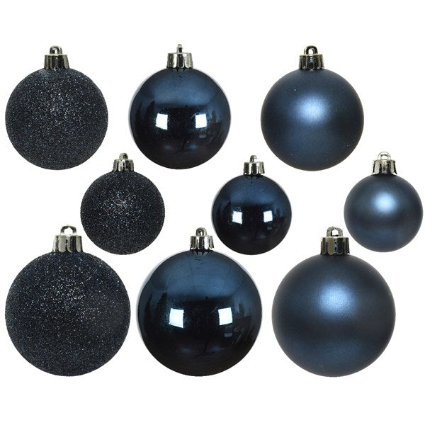 Decoris Shatterproof Baubles in Night Blue (Pack of 30) image 0