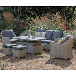 Bramblecrest Wentworth Garden Lounge Set with Dual Height Table in Pewter Rattan image 0