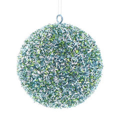 Festive Foam Bauble with Glitter & Tinsel in Duck Egg Blue image 0