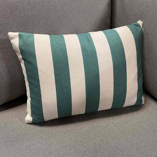 Bramblecrest Rectangular Scatter Cushion, 45 x 30cm â€“ Jade Stripe image 0