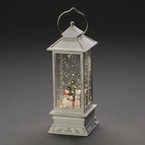 Konstsmide LED White Water Lantern with Snowman image 1