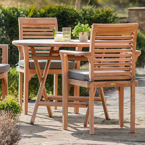 Bramblecrest Richmond 4 Seat Wooden Dining Set with Round Table, 2.5m Parasol & Base image 2