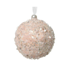 Decoris Foam Bauble with Sequins in Blush Pink image 0