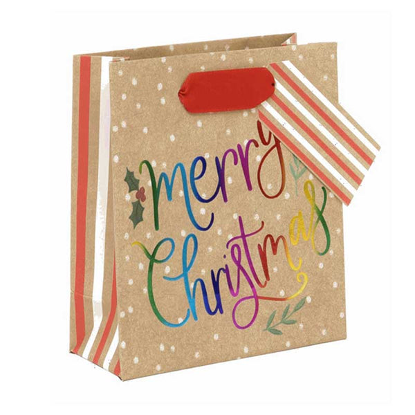 Glick Rainbow Merry Christmas Gift Bag - Small image