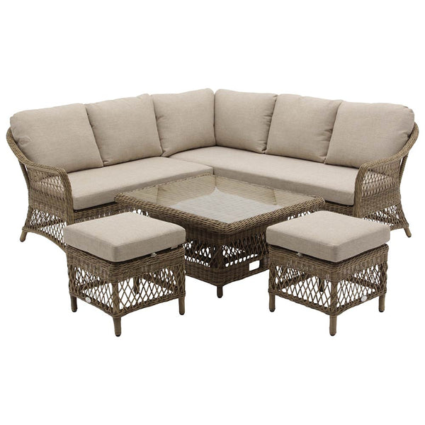 Bramblecrest RHS Rosemoor 6-Seater Mini Corner Sofa Set with Dual-Height Table image 8